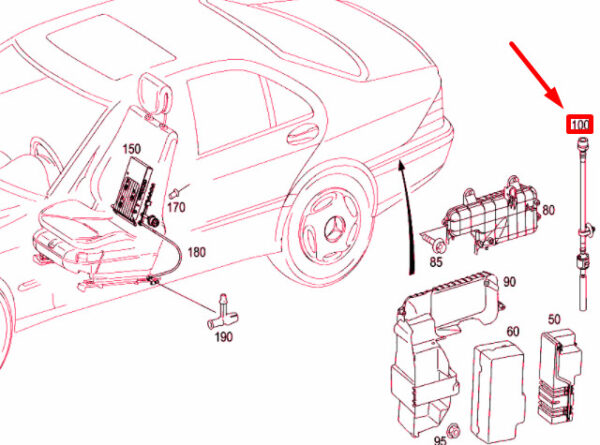 A2208004415 - NEW MERCEDES-BENZ S W220 HYDRAULIC SYSTEM TO BRACKET LINE A2208004415 ORIGINAL