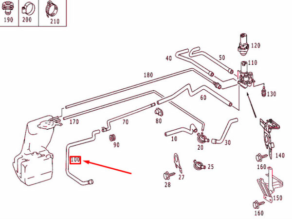 A2208324494 - Mercedes-Benz S W220 Heating Return Hose Line A2208324494 NEW REAL