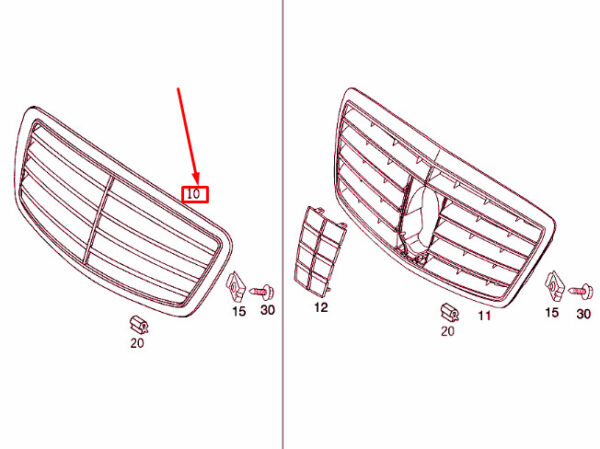 A22088003839040 - NEW MERCEDES-BENZ S W220 RADIATOR GRILLE SHELL TRIM A22088003839040 ORIGINAL