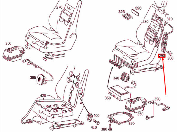 A2209102575 - NEW MB S W220 FRONT LEFT SEAT BACKREST UPHOLSTERY INSERT A2209102575 ORIGINAL