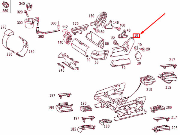 A22091029181A26 - NEW MERCEDES-BENZ S W220 FRONT SEAT OUTSIDE LEFT COVER A22091029181A26 ORIGINAL