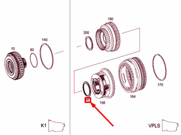 A2209812510 - NEW MERCEDES-BENZ ML W164 AXIAL NEEDLE BEARING A2209812510 GENUINE