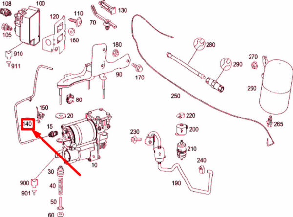 A2213273045 - NEW MERCEDES-BENZ S W221 COMPRESSOR TO VALVE UNIT LINE A2213273045 ORIGINAL