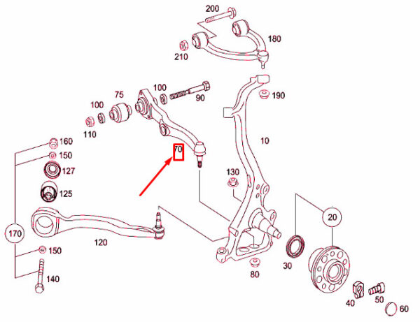 A2213308707 - NEW MERCEDES-BENZ S W221 FRONT LEFT SPRING LINK A2213308707 ORIGINAL