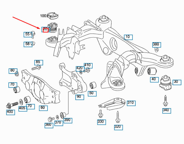 A2213511242 - NEW MERCEDES-BENZ S W221 REAR AXLE RUBBER BEARING A2213511242