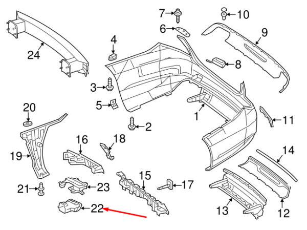 A2214904327 - NEW MERCEDES-BENZ CLA COUPE C117 REAR LEFT TAIL PIPE COVER A2214904327 ORIGINAL