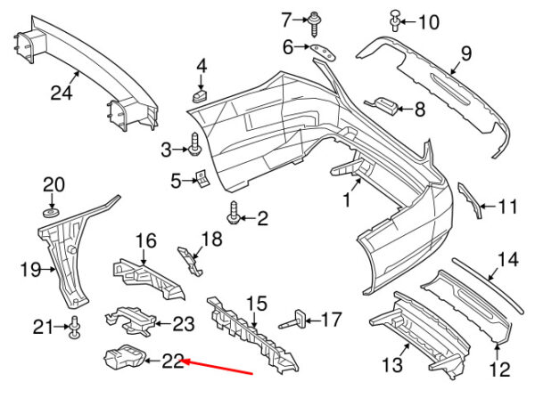 A2214904427 - NEW MERCEDES-BENZ CLA COUPE C117 REAR RIGHT TAIL PIPE COVER A2214904427 ORIGINAL