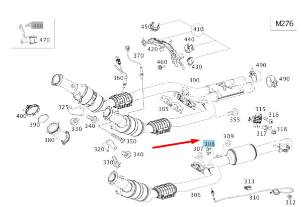 A2214920318 - NEW MERCEDES-BENZ S W222 EXHAUST SYSTEM MOUNTING PLATE A2214920318 ORIGINAL