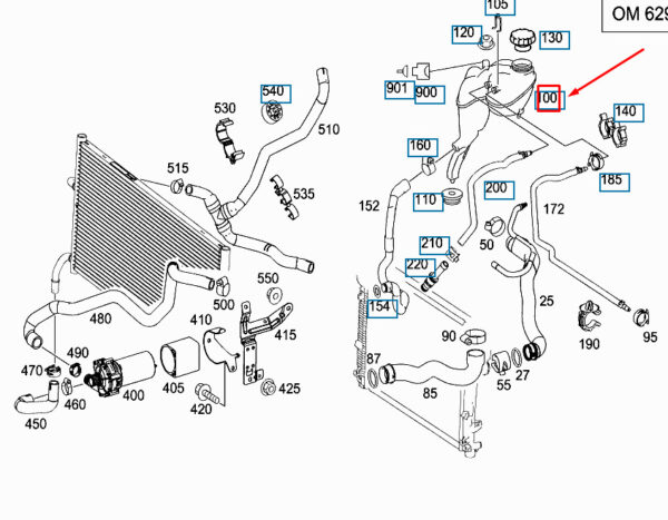 A2215000649 - NEW MERCEDES-BENZ S W221 EXPANSION TANK A2215000649