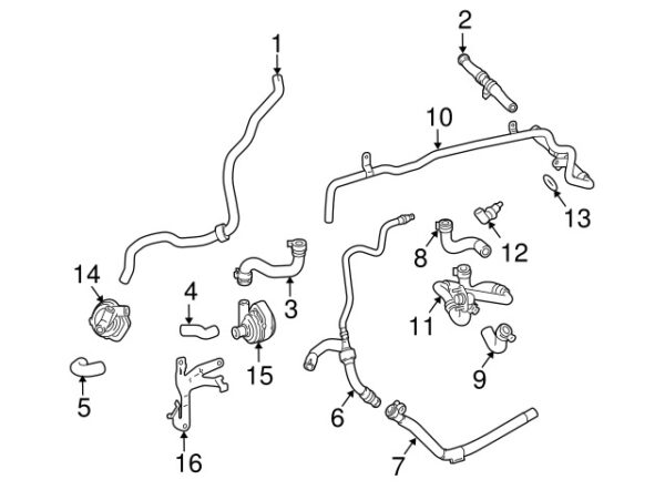 A2215014084 - MERCEDES-BENZS CLASS DRIVE MOTOR INVERTER RADIATOR HOSE A2215014084