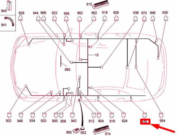 A2215450428 - NEW MB C W204 EMERGENCY CALL BUTTON CONNECTOR HOUSING A2215450428 ORIGINAL