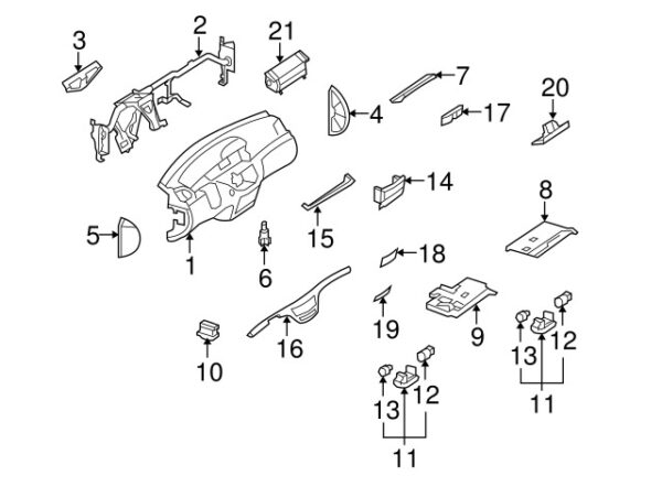 A2216260029 - NEW MERCEDES-BENZS CL-CLASS INSTRUMENT PANEL BRACELET A2216260029 ORIGINAL