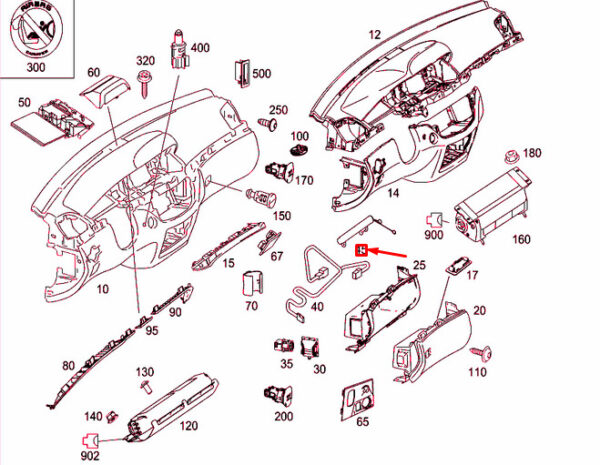 A2216800226 - NEW MERCEDES-BENZ S W221 GLOVE COMPARTMENT DAMPING A2216800226 ORIGINAL