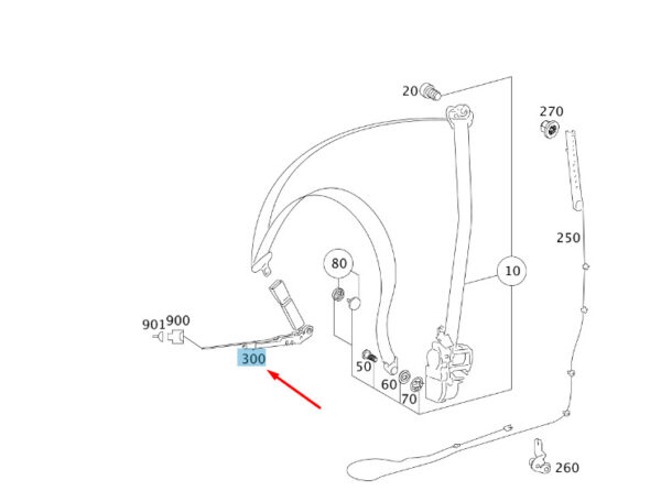 A22186017699051 - NEW MERCEDES-BENZ S W221 FRONT LEFT SEAT BUCKLE A22186017699051