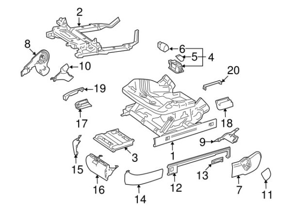 A22191905207E94 - Mercedes-Benz S-Class W221 Front Left Seat Track Cover A22191905207E94