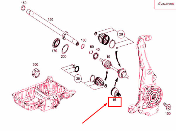 A2223600175 - NEW MB S W222 FRONT AXLE SHAFT OUTBOARD FIXED JOINT A2223600175 OEM