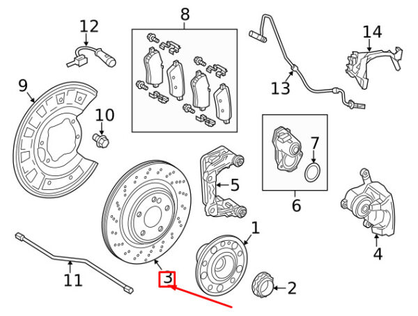 A2224231000 - NEW MERCEDES-BENZ S W222 REAR BRAKE DISC A2224231000 18-19 ORIGINAL