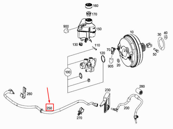 A2224300729 - New MERCEDES-BENZ S W222 Vacuum Line A2224300729