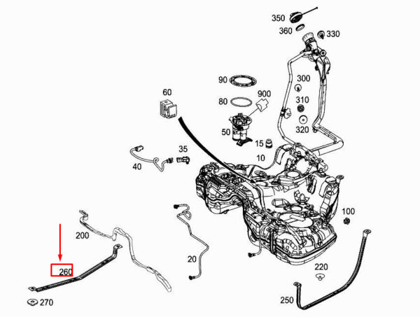 A2224700140 - NEW MERCEDES-BENZ S W222 CENTRAL FUEL TANK VOLTAGE BELT A2224700140