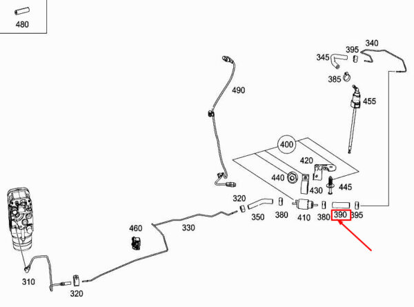 A2224761426 - New MERCEDES-BENZ S W222 Fuel Hose A2224761426