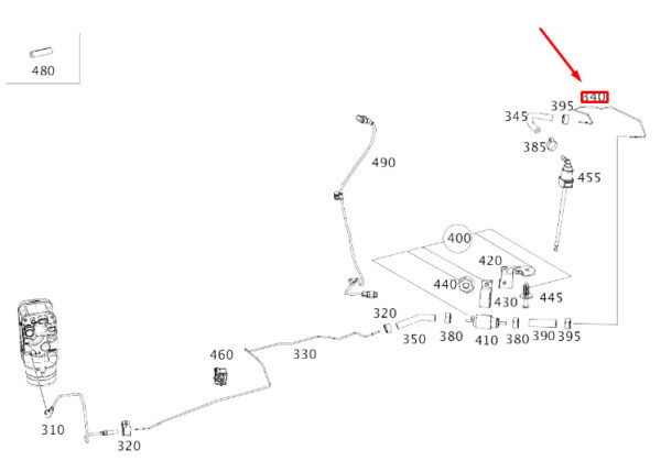 A2224764001 - NEW MERCEDES-BENZ S W222 INDEPENDENT HEATING FUEL LINE LHD A2224764001