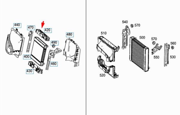 A2225050440 - Mercedes-Benz S-Class W222 Duct Mount A2225050440 New Genuine