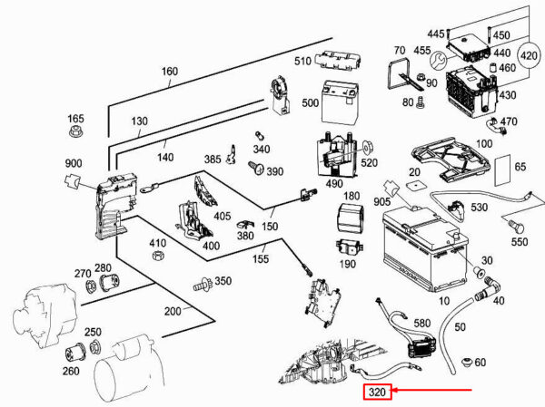 A2225400119 - NEW MERCEDES-BENZ S W222 GROUND ELECTRIC HARNESS A2225400119 GENUINE