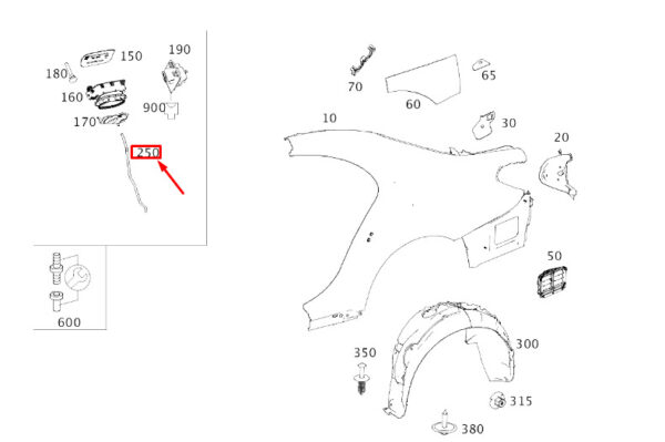 A2226390000 - NEW MERCEDES-BENZ S W222 TANK WELL HOSE LINE A2226390000 ORIGINAL
