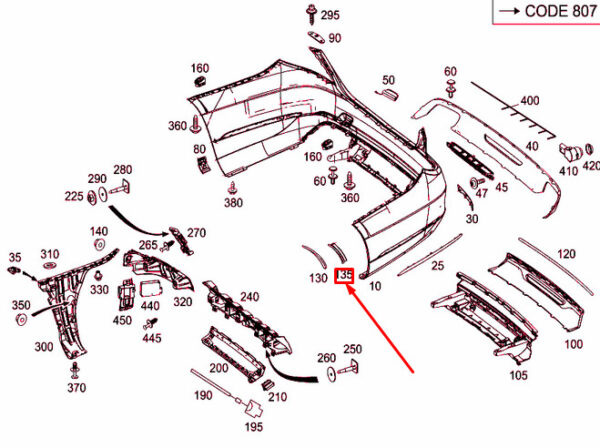 A2226900700 - NEW MERCEDES-BENZ S W222 REAR LEFT WHEEL HOUSE COVERING A2226900700 OEM