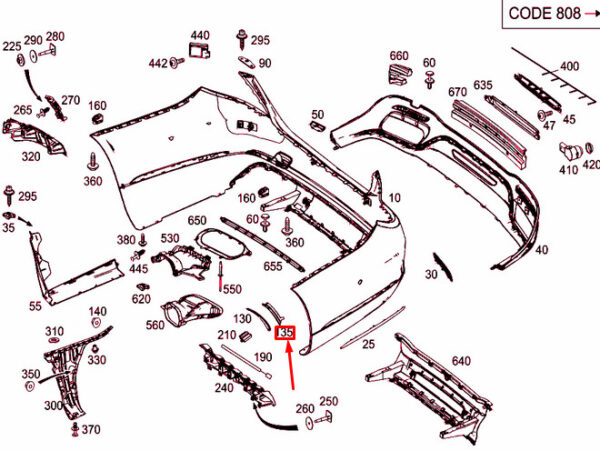 A2226900800 - NEW MERCEDES-BENZ S W222 REAR RIGHT WHEELHOUSE COVER A2226900800 ORIGINAL