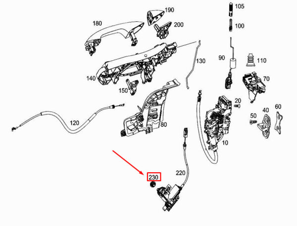 A2227270090 - NEU MERCEDES-BENZ CLS C257 TURSCHLIESSUNG ASSIST ABSORBER A227270090 ORIGINAL