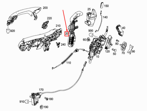 A2227330314 - NEW MERCEDES-BENZ S W222 REAR LEFT DOOR LOCK MOUNT A2227330314 GENUINE