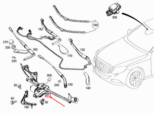 A2228201240 - Mercedes-Benz S W222 windshield wiper mechanism A2228201240 NEW ORIGINAL