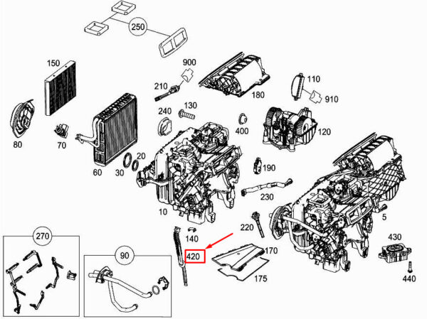 A2228320394 - NEW MERCEDES-BENZ S W222 WATER DRAIN CONDENSATION HOSE A2228320394 ORIGINAL