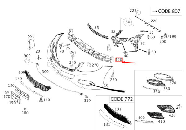 A2228800001 - NEW MERCEDES-BENZ S W222 FRONT BUMPER IMPACT ABSORBER A2228800001