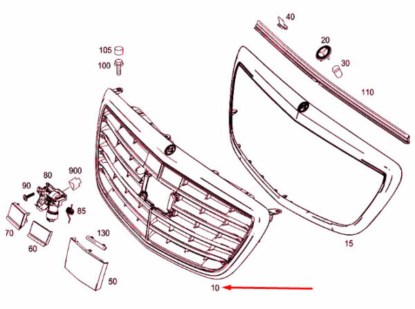A22288003029040 - MERCEDES-BENZ S W222 Radiator Grille A22288003029040 NEW GENUINE