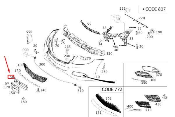 A2228806100 - NEW MERCEDES-BENZ S W222 FRONT LICENSE PLATE HOLDER A2228806100 GENUINE