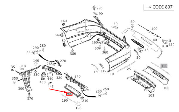 A2228850214 - NEW MB S W222 REAR BUMPER SWITCHING MODULE BRACKET A2228850214