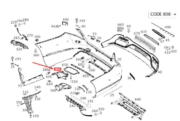 A2228850502 - NEW MERCEDES-BENZ S W222 REAR LEFT EXHAUST HOLDER A2228850502 ORIGINAL