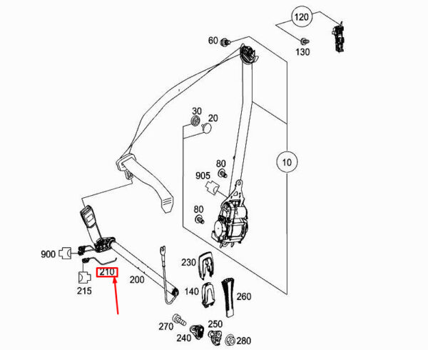 A2229052005 - New MERCEDES-BENZ S W222 Front Seat Limit Switch A2229052005