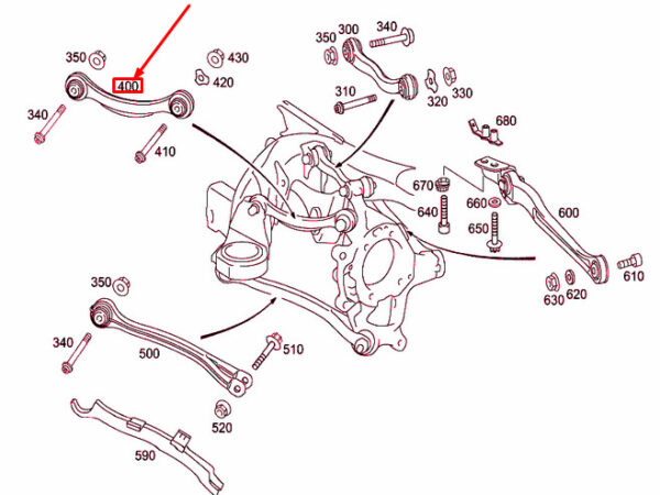 A2303503506 - NEW MERCEDES-BENZ E W211 REAR LEFT TENSION STRUT ROD A2303503506 ORIGINAL