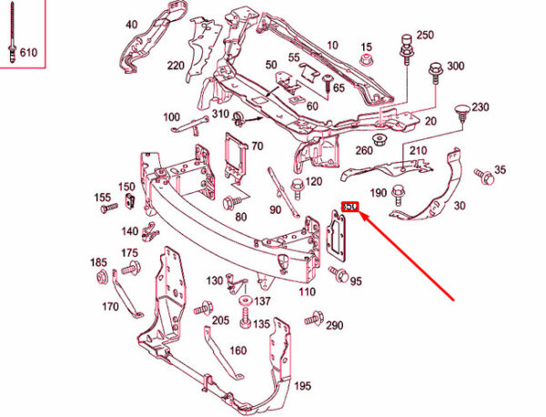 A2306260411 - NEW MERCEDES-BENZ SL R230 FRONT STIFFENING LEFT PLATE A2306260411 ORIGINAL