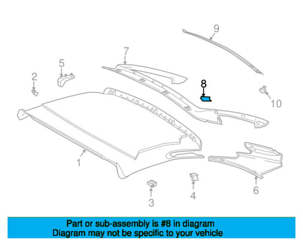 A2309880369 - Mercedes-Benz Back Glass Reveal Molding Clip A2309880369