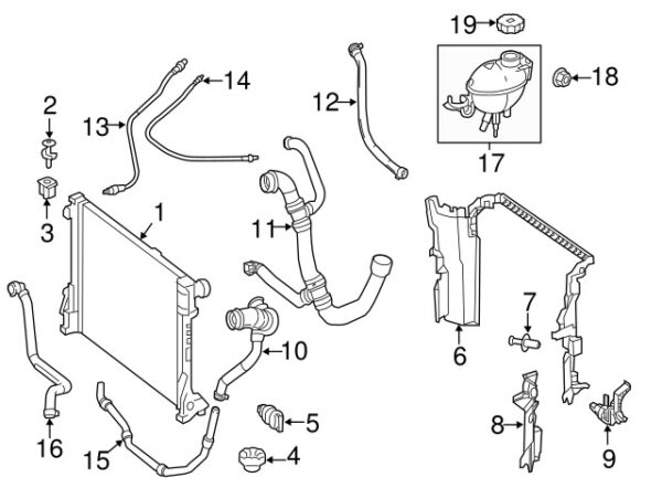 A2315010225 - NEW MERCEDES-BENZ SL CLASS ENGINE COOLANT OVERFLOW HOSE A2315010225