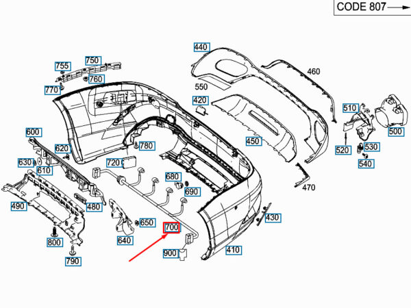 A2315408201 - NEW MERCEDES-BENZ SL R231 REAR PARKING AID WIRING A2315408201 ORIGINAL