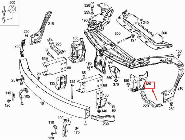 A2316260146 - Mercedes-Benz SL R231 Front Left Module Reinforcement A2316260146 NEW GENUINE