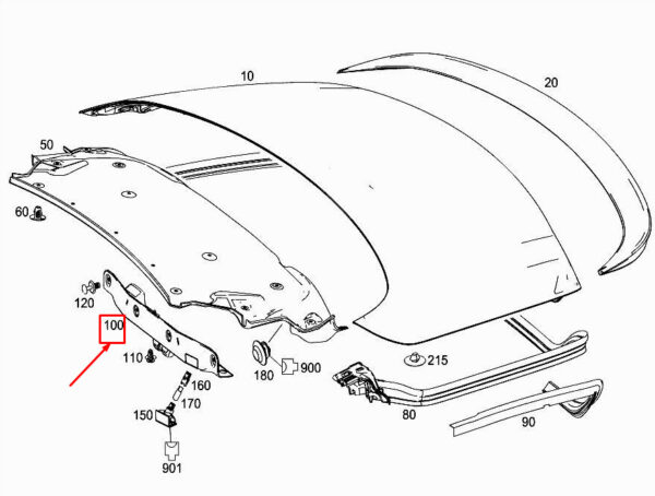 A23175801029051 - NEW MERCEDES-BENZ SL R231 REAR LID LID HANDLE A23175801029051 GENUINE