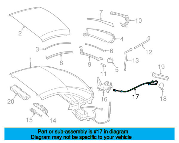 A2317900059 - Mercedes-Benz convertible top cable A2317900059