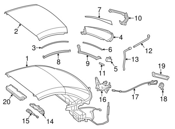 A2317900059 - Mercedes-Benz convertible top cable A2317900059