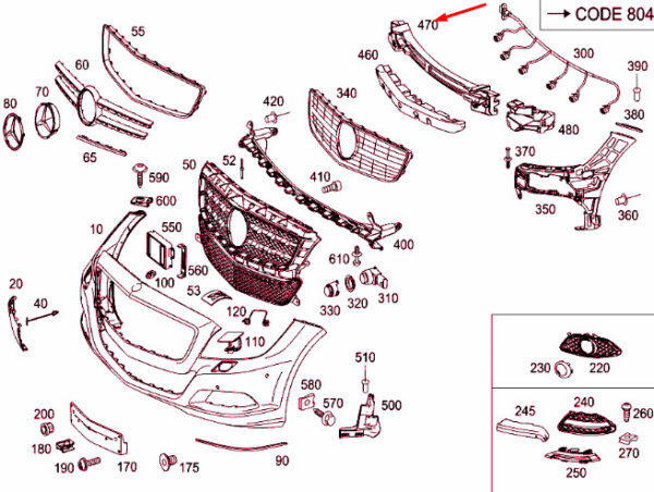 A2318800301 - NEW MERCEDES-BENZ SL R231 FRONT BUMPER IMPACT ABSORBER A2318800301